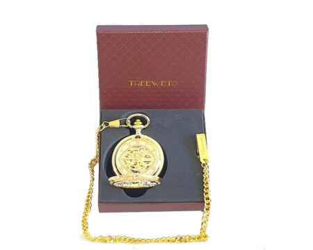 Montre à gousset Doré avec sa Chaine et Boîte de Présentation