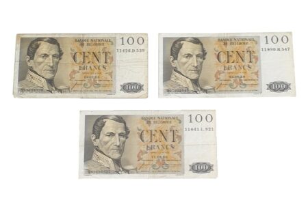 Lot de 3 Billets de Banques Belgique - 3 Billets de 100 Francs 1958, 1958, 1958