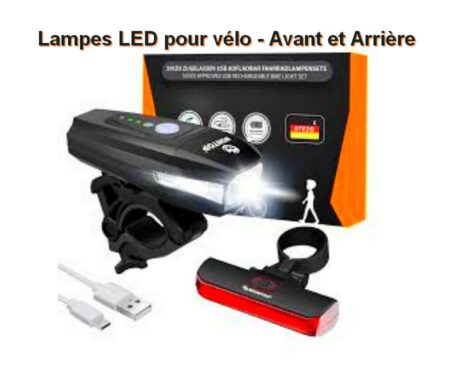 Sport - Lampes led pour vélo. Feux avant et feu arrière, feux de vélo pour enfants et adultes
