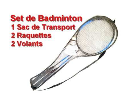 Set de Badminton avec Sac de transport + 2 Raquettes + 2 Volants - BLEU