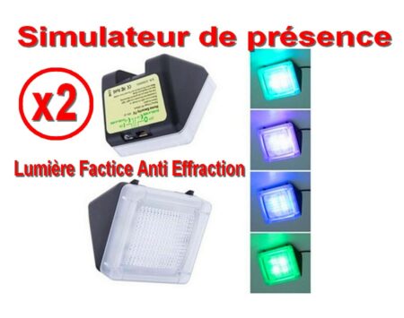 Lot de 2 Simulateurs de Présence - Reproduit les effets d'un TV allumée - Idéal pour votre sécurité
