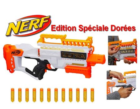 NERF - Fusil Édition spécial ULTRA DORÉES avec 12 Fléchettes