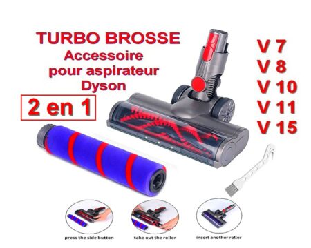 TURBO BROSSE ( Neuf ) Electrique - ( 2 en 1 ) Pour Dyson - V7 - V8 - V10 - V11 - V15