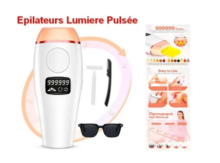 Epilateurs Lumière Pulsée, 999,999 Flashs IPL Epilateur Electrique Femme Professionnel, Epilateur Laser avec 2 Modes, Épilateur Visage Indolore pour Corps/Visage/Maillot/Aisselles