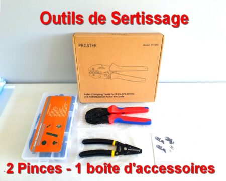 Coffret d'Outils de Sertissage - 2 Pinces + 1 Boîte d'accessoires