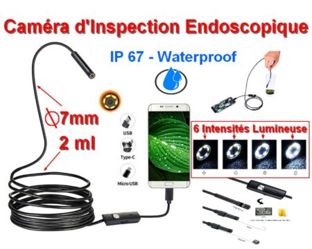 Caméra d'Inspection Endoscopique étanche IP67 pour Smartphone