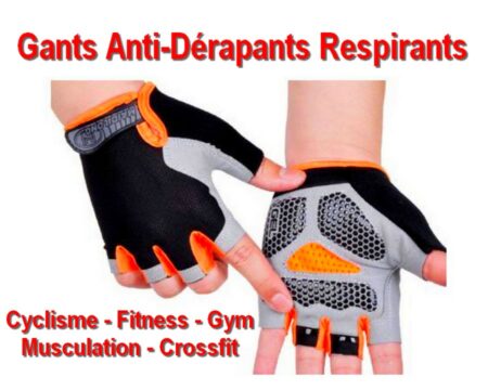 Sport - Gants Anti Dérapant Respirants pour Toutes Activités - Cyclisme - Fitness - Gym - Musculation - CrossFit