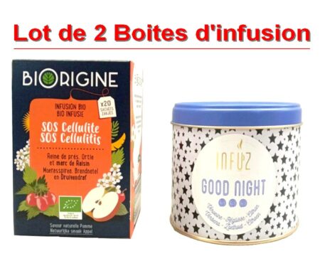 Lot de 2 Boîtes d'Infusion - 2 modèles - Soin et Bien être