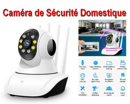 Caméra Wifi Intérieur, Caméra IP Surveillance, HD 1080P, Audio Bidirectionnel - Vision nocturne et audio bidirectionnelle
