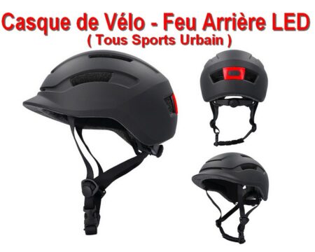Sport - Casque de Vélo avec Feu Arrière LED pour tous SPORTS Urbain