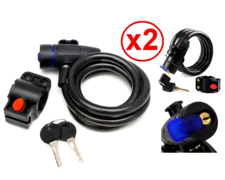 Sport - Lot de 2 Antivols avec 2 Clés + Accessoire