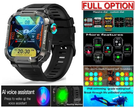Montre connectée intelligente - Multifonctions - Appel Bluetooth, assistant vocal, cadrans personnalisés