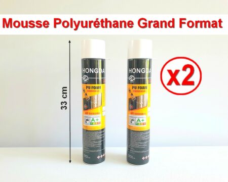 Lot de 2 BOMBES de Mousse Polyuréthane GRAND Format
