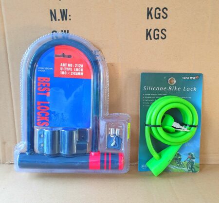 Lot de 2 Antivol Moto Scooter Vélo - Cadenas U antivol 180 x 245 avec 2 clefs et support de transport + Antivol spirale flexible revêtement silicone anti éraflure, fourni avec 2 clés