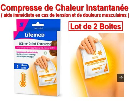 Boîtes Compresse de CHALEUR Instantanée - Aide Immédiate en cas de Tension et de Douleurs Musculaires