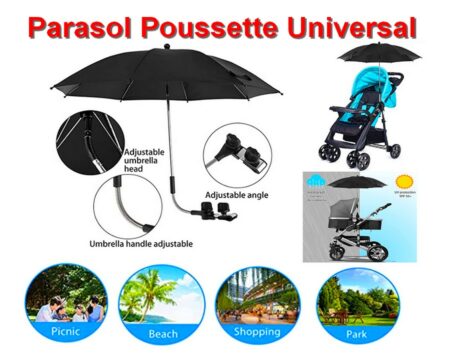 Parasol pour Poussette Universal - Adaptateur et Angle Ajustable - ( Article Neuf )