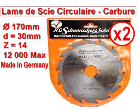 Lot de 2 Lames de Scies Circulaires - Carbure