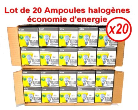 Lot de 20 Ampoules halogènes économie d'Energie