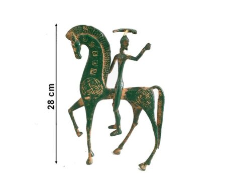 Grand Cheval GREC en BRONZE avec son Cavalier - 28cm