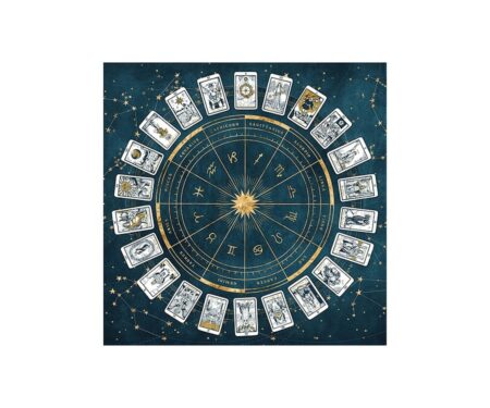 Nappe - Table de tarot Zodiac STRAT travelling Chart, tarot de lecture, gril d'autel