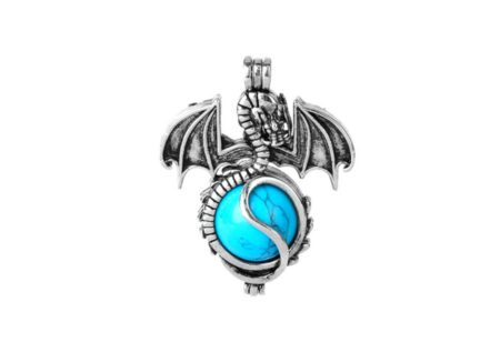 Pendentif Dragon - Bleu Turquoise  - Chaine non incluse