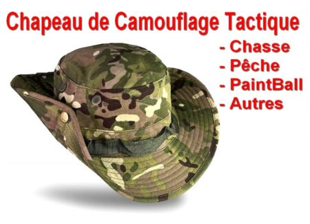 Chapeau de Camouflage Tactique Militaire - Chasse - Pêche - Paintball - Randonnée