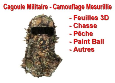 Cagoule Militaire - Camouflage Mesurillie - Chasse - Pêche - Paintball - Randonnée
