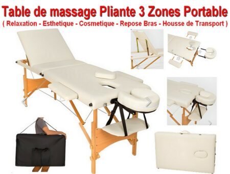 Table de Massage Professionnelle ( NEUVE ) dans son carton d'Origine - Pliante 3 Zones - Portable