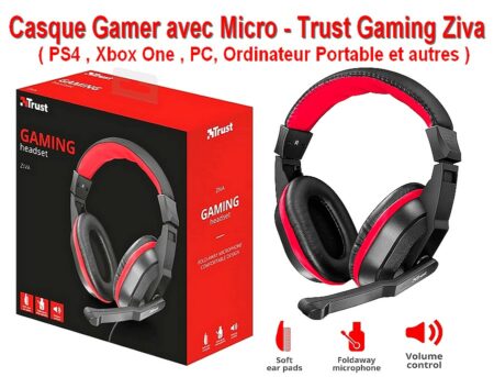Casque Gamer avec Micro - Trust Gaming Ziva - pour PS4 , Xbox One , PC