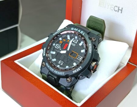 Montre ( Neuve ) Homme Sport Militaire ( Noir et Kaki ) Avec Coffret LUXE en Bois de Présentation