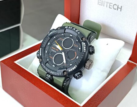 Montre ( Neuve ) Homme Sport Militaire ( Noir et Kaki ) Avec Coffret LUXE en Bois de Présentation