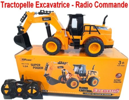 Tractopelle Top Race Excavatrice Radio Commande Super Power - RC 1:24