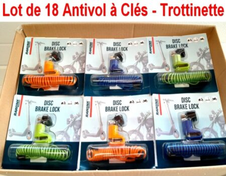 Lot de 18 Antivols ( NEUFS ) à Clés pour Trottinette ou Autres