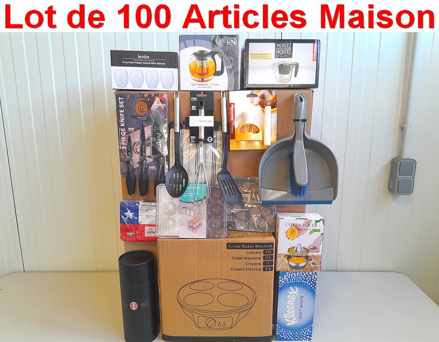Lot de 100 Articles ( NEUFS ) de Maison - Électroménager, Articles de Cuisines et Consommables
