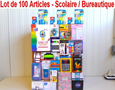 Lot de 100 Articles Scolaire et Bureautique