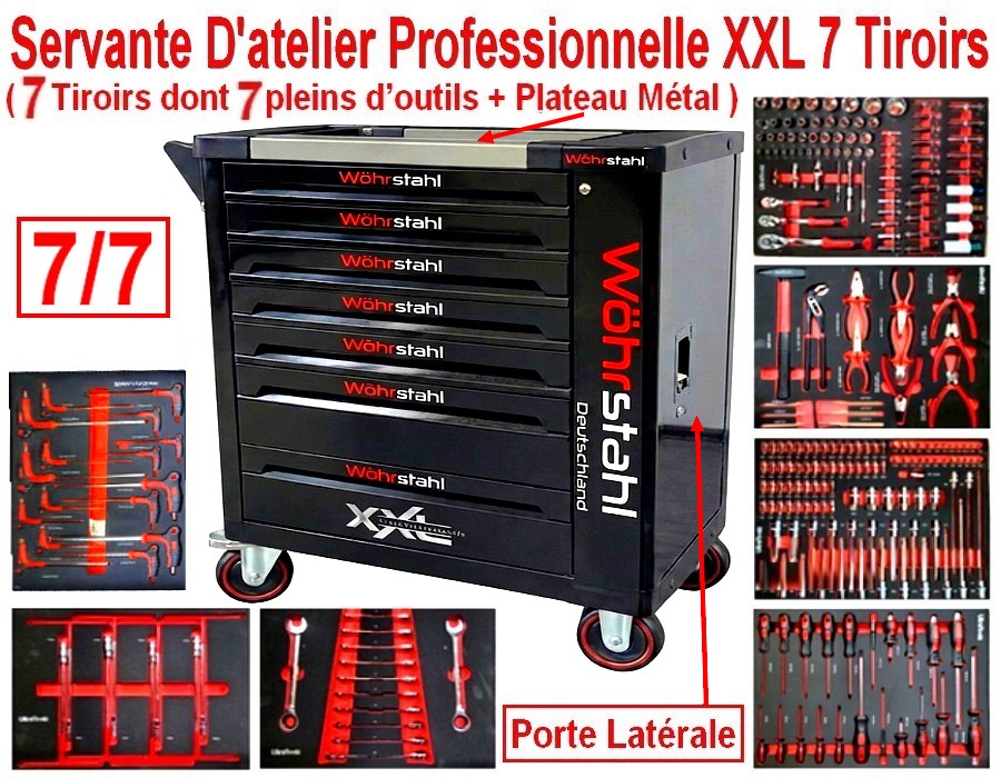 Servante d'Atelier Professionnelle XXL - ( NEUVE dans son Carton Cerclé ) - 7 Tiroirs dont 7 Remplis